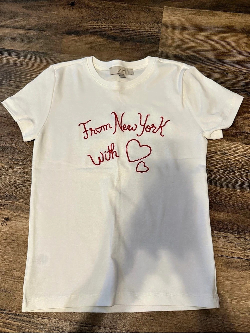 LOFT Graphic Short Sleeve Tee in White Size Small